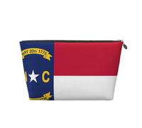 North Carolina State Flag Print Leather Travel Toiletry Bag for Women Travel Bag for Toiletries Cosmetic Bag Makeup Bag