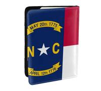 North Carolina State Flag Print Passport Holder Cover Wallet Passport Cover, Passport Wallet Case for Cards and Documents