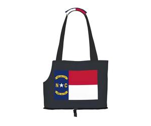 North Carolina State Flag Print Pet Tote Bag, Foldable Portable Single Shoulder Pet Carrier For Small Dogs Cats