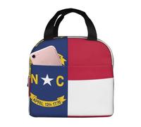 North Carolina State Flag Print Portable Lunch Bag Reusable Multifunctional Practical Lunch Bag