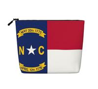 North Carolina state flag Print Single-Layer Cosmetic Pouch Fake Hemp Makeup Bag Coin Purse for Everyday Use Travel
