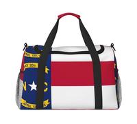 North Carolina state flag print Travel Duffle Bag Gym Bag for Women,Puffer Tote Bag,Weekender Overnight Bag Organizer, Black, One Size