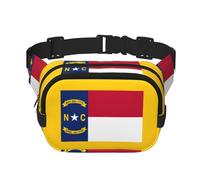 North Carolina State Flag Print Waist Pack Square Waist Bag Workout Hiking Running Travel Gym Pretty Zipper Fashion