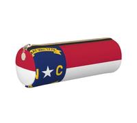North Carolina State Flag Print Women Men Pencil Case Cylindrical Lightweight Pen Pouch Office Stationery Organizer