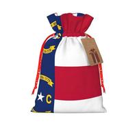 North Carolina State Flag Print Xmas Drawstring Wrapping Bags For Xmas Package Storage, Christmas Party Supplies Favors