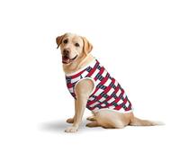 North Carolina State Flag Printed Dog Shirt Vest, Stretchy Pet T-Shirts Soft Cotton Sleeveless Vests Breathable Clothes For Large Dogs (3xl-5xl)