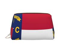 North Carolina State Flag Printed Zippered Toiletry Bag, Wide Open Storage Case for Personal Care Items and Cosmetics