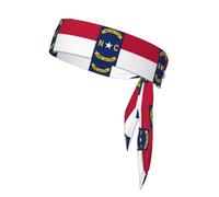 North Carolina state flag Sports Head Tie Beach Summer Tropical Adjustable Non-Slip Moisture Wicking for Running Ninja Head Band