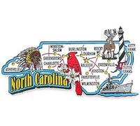 World By Shotglass North Carolina State Map and Landmarks Collage Magnet FMC