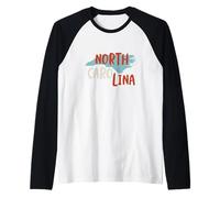 North Carolina USA, State of North Carolina Souvenir Raglan Baseball Tee