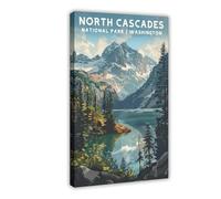 North Cascades National Park Canvas Poster Bedroom Decor Landscape Office Room Decor Gift 24x36inch(60x90cm)