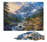 North Cascades National Park Illustration Jigsaw Puzzle, 1000 Pieces | For gifting: Adult Jigsaw Puzzle - defined colour areas for easier piece sorting alone or together.