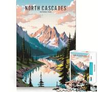 North Cascades National Park Jigsaw Puzzles for Adults 1000 Pieces Fine Logic Toy Casual Relax Neat Edge Fine Art Piece (38x26cm)