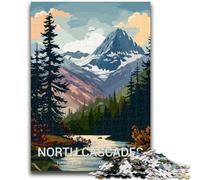 North Cascades National Park Poster Jigsaw Puzzles for Teenagers, Toys Educational Games Stress Relieving Wishlist with Santa Claus 1000pcs(26x38cm)