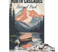 North Cascades National Park Poster Puzzle Jigsaws 1000 Pieces for Adults Paper Puzzles for Teenagers Gifts Educational Game Challenge Toy 38x26cm/1000pcs