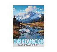 North Cascades National Park Vintage Travel Poster，Jigsaw Puzzle for Adults 1000 Piece for Kids Age 12 Years Up Paper Puzzles Educational Game（50x70cm）-M67