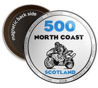 North Coast 500 MOTO Scotland's road 66, Round Decorative Fridge Magnet