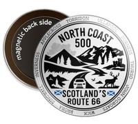 North Coast 500 Scotland's road 66, Round Decorative Fridge Magnet