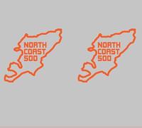 North Coast 500 Waterproof Vinyl Sticker, Self-Adhesive, Easy Apply/Remove, with Transfer Tape (2, Orange)
