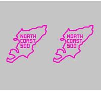 North Coast 500 Waterproof Vinyl Sticker, Self-Adhesive, Easy Apply/Remove, with Transfer Tape (2, Pink)