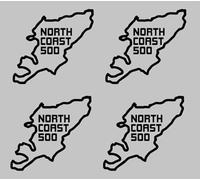 North Coast 500 Waterproof Vinyl Sticker, Self-Adhesive, Easy Apply/Remove, with Transfer Tape (4, Black)