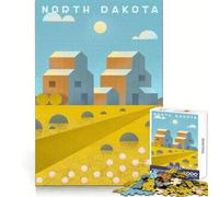 North Dakota Adults Puzzles 1000 Piece Jigsaws Memory Skill Mindful Leisure Clean Edges Creative Gift size 38x52cm