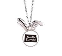 north dakota ameusa map outline Rabbit Necklace Pendant Bunny Animal Jewelry Gift