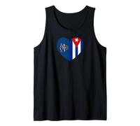 North Dakota and Cuba Flags: Heart Shaped Unity Tank Top