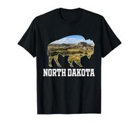 North Dakota Bison Landscape Buffalo Wildlife Scenic Nature T-Shirt