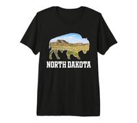 North Dakota Bison Landscape Wildlife Prairie Premium T-Shirt