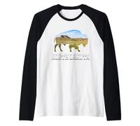 North Dakota Bison Landscape Wildlife Prairie Raglan Baseball Tee