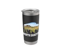 North Dakota Bison Landscape Wildlife Prairie Stainless Steel Insulated Tumbler