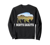 North Dakota Bison Landscape Wildlife Prairie Sweatshirt