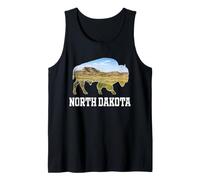 North Dakota Bison Landscape Wildlife Prairie Tank Top