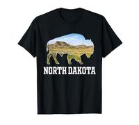 North Dakota Bison Landscape Wildlife Prairie Value Graphic T-Shirt