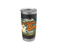North Dakota Boo Crew Vintage Halloween Ghost Stainless Steel Insulated Tumbler
