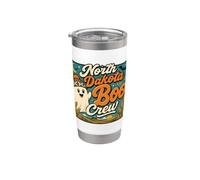 North Dakota Boo Crew Vintage Halloween Ghost Stainless Steel Insulated Tumbler