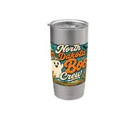 North Dakota Boo Crew Vintage Halloween Ghost Stainless Steel Insulated Tumbler
