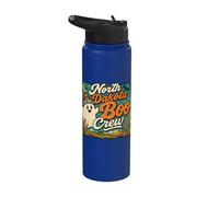 North Dakota Boo Crew Vintage Halloween Ghost Stainless Steel Insulated Water Bottle