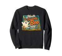North Dakota Boo Crew Vintage Halloween Ghost Sweatshirt
