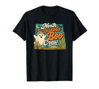 North Dakota Boo Crew Vintage Halloween Ghost T-Shirt