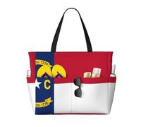 North Dakota Flag Multifunctional Beach Travel Bag Multi Pocket Fashionable Design Suitable for Various Outdoor Venues