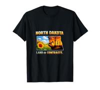 North Dakota Land of Contrasts State Pride Design T-Shirt