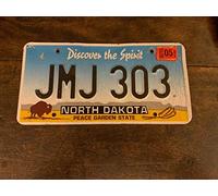 North Dakota License Plate. Peace Garden State Bison Graphic (2016) License Plate 6x12 inches