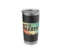 North Dakota Map with Skyline USA America Stainless Steel Insulated Tumbler