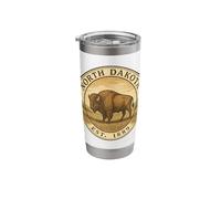 North Dakota Pride Bison Illustration Established 1889 Stainless Steel Insulated Tumbler