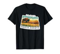 North Dakota Pride Bison Illustration T-Shirt