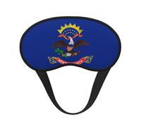 North Dakota State Flag Blackout Sleep Mask with Elastic Band Design Fits All Head Shapes Ideal for Travel Office and Shift Work