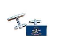 North Dakota State Flag Cufflinks - USA Patriotic Gift for Men | American State Pride Accessories | Groomsmen Wedding Gift | Gift Box Included | Perfect for Proud North Dakotans & Collectors