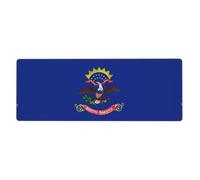North Dakota State Flag Gaming Desk Mat, Wide Surface Desk Pad for Keyboard, Mouse and Improved Gaming Stability